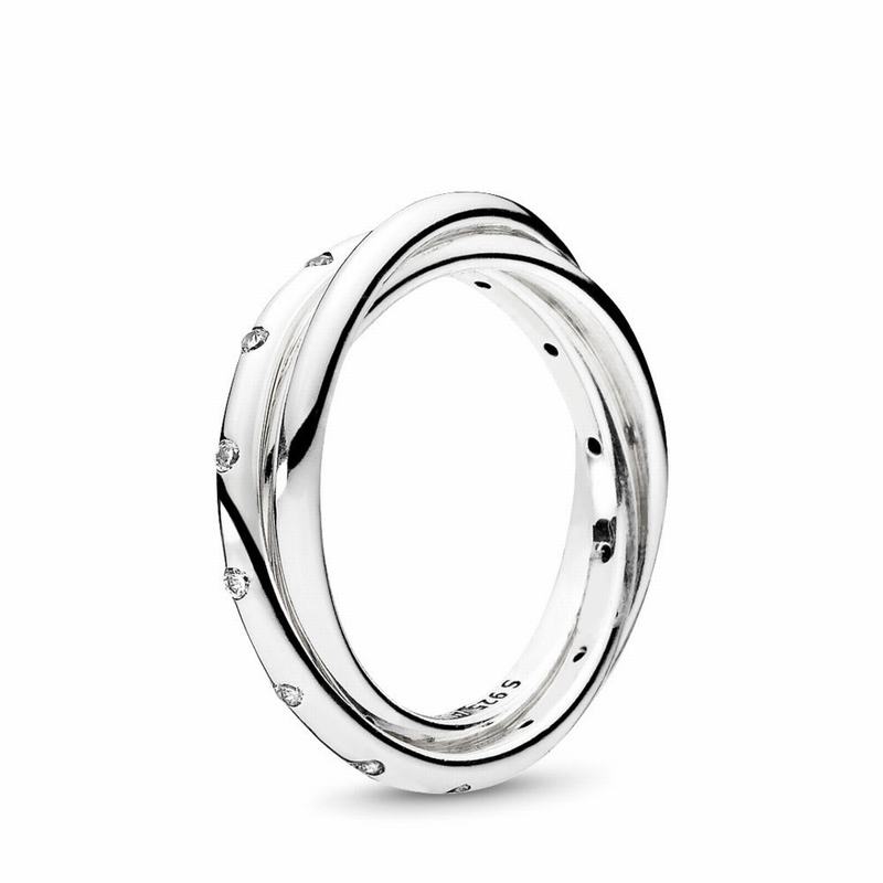 Pandora Swirling Symmetry Statement Ring - Sterling Silver/Cubic Zirconia - Canada | PV8614FZ